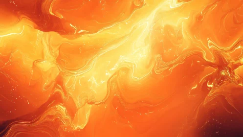 Fluid liquid light rendered abstract in hot hues.