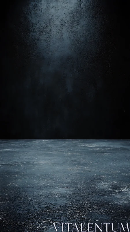 Dark concrete floor and wall backdrop with moody lighting.