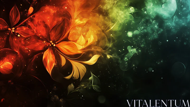 Abstract floral light forms across warm to cool spectrum.