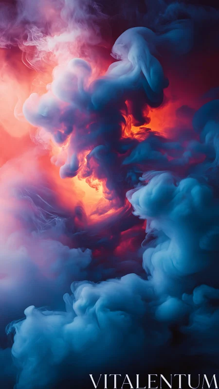 Dreamy nebula clouds swirling through fire and frost.