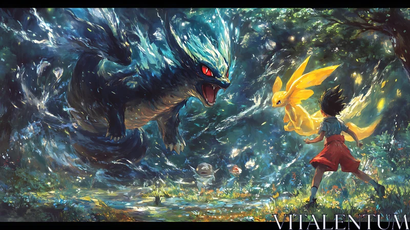 Elemental beasts clash as young trainer confronts chaos.