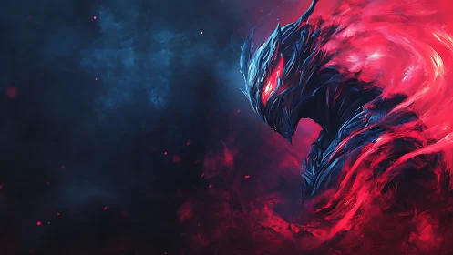 Infernal void wraith ignites with crimson spectral fire.