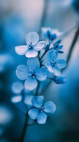 Azure Forget-me-not Flowers with Selective Focus Depth of Field