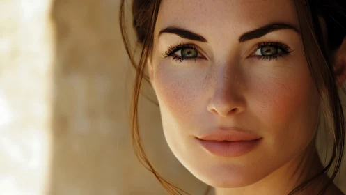 High-resolution female portrait with shallow depth of field lighting