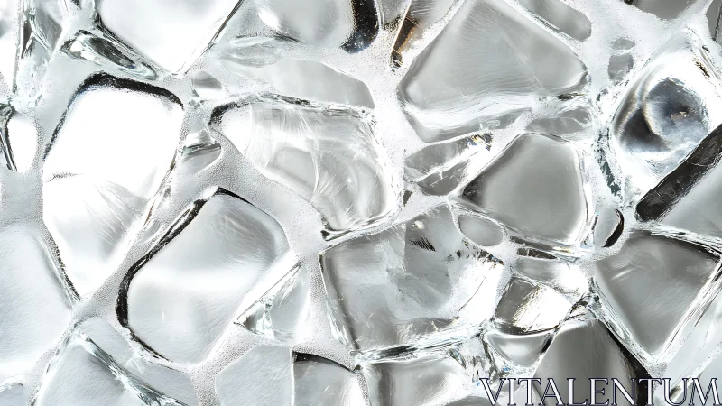 Close-up of Transparent Ice Cubes in Bright, Abstract Style.