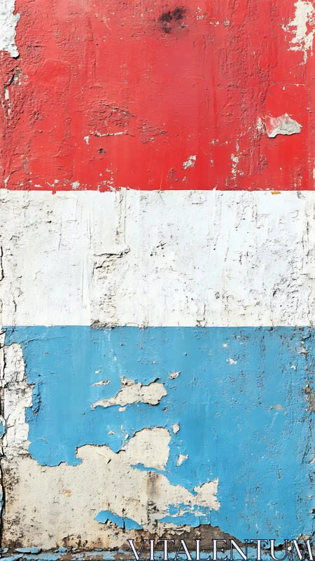 Weathered tricolor wall gently celebrates time and texture