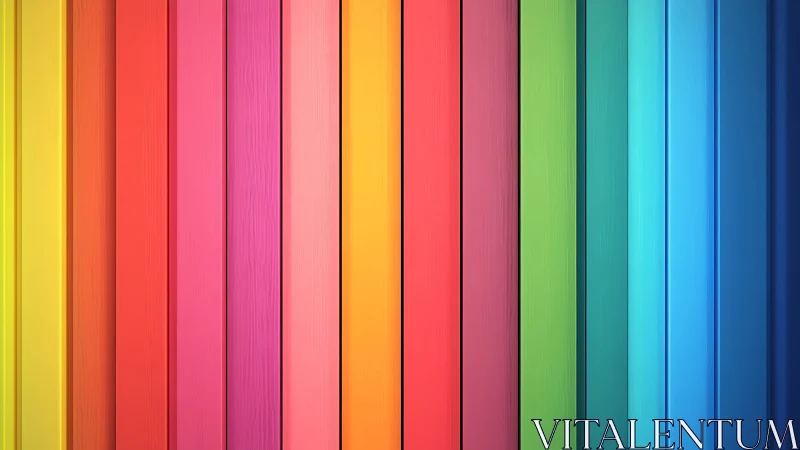 Vertical rainbow panels form bold geometric color spectrum.