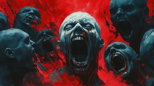 Raw emotion erupts in a haunting chorus of anguished faces