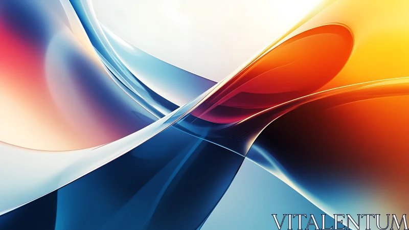 Flowing curves of color create a calm, glowing abstract wave