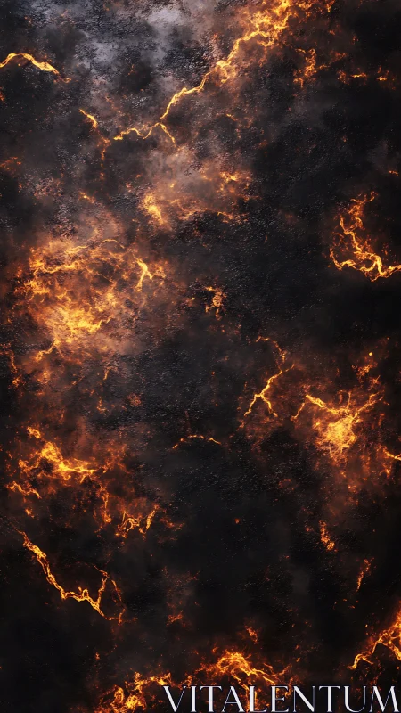 Fire Surface Texture with Luminous Patterns