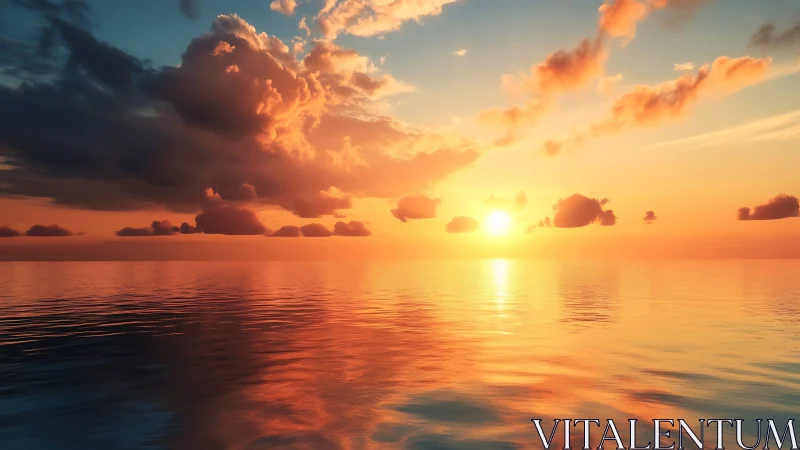 Soft evening sun warms calm ocean waves in gentle colors