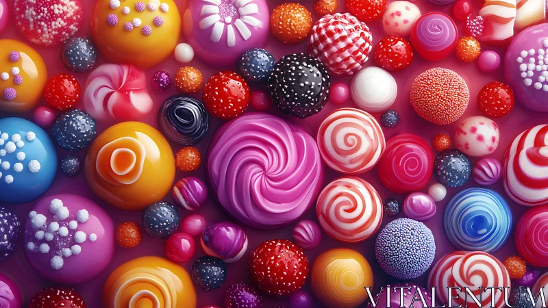 Colorful 3D rendered spheres with varied surface textures
