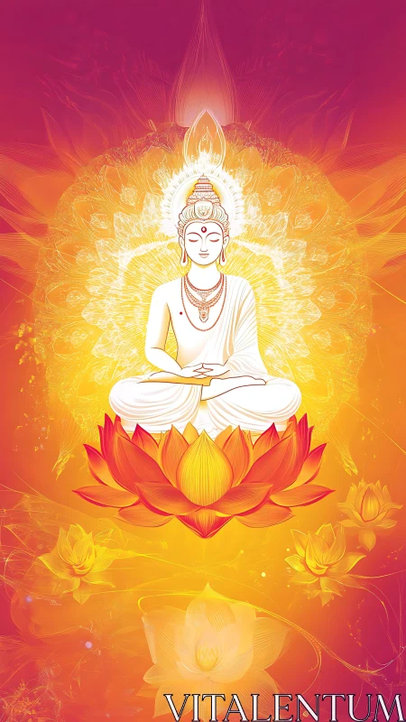 Radiant lotus meditation with luminous spiritual calm.