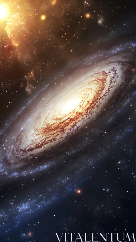 Spiral galaxy with bright core and dense star fields.