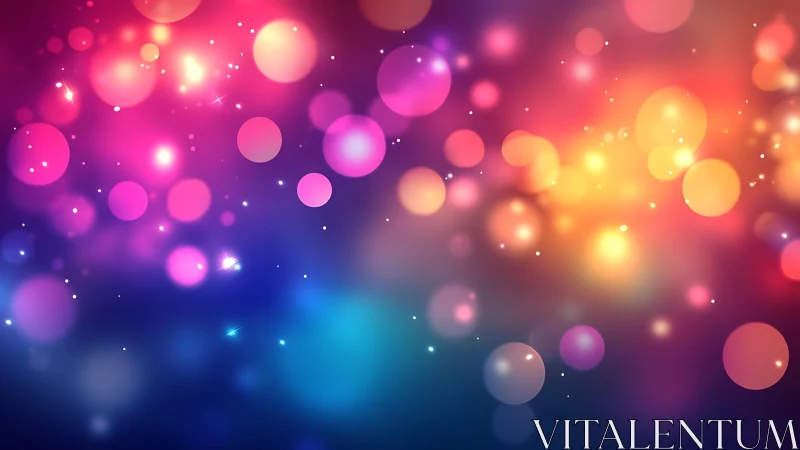Vibrant abstract bokeh lights background in colorful digital style.
