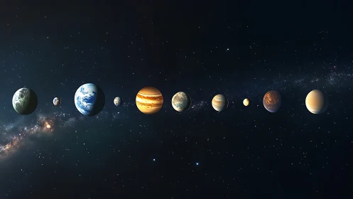 Aligned exoplanet sequence against dense galactic starfield