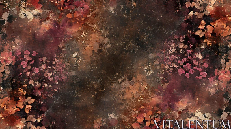 Watercolor floral nebula with symmetrical vignette field.