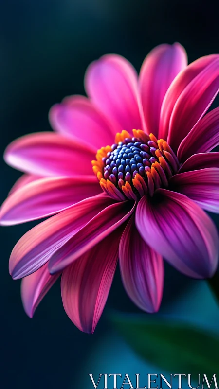 Magenta Bloom Explodes Across Teal Silence