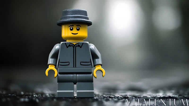 Photorealistic LEGO minifigure portrait with cinematic depth of field.