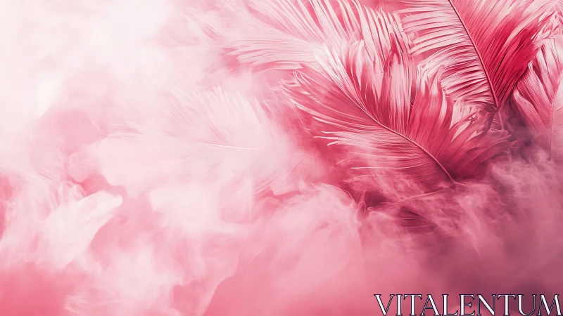 Cotton candy plumes drifting through rosy dreamfog.