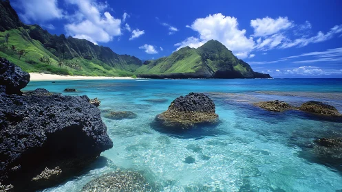 Emerald Peninsula Meeting Crystalline Waters.