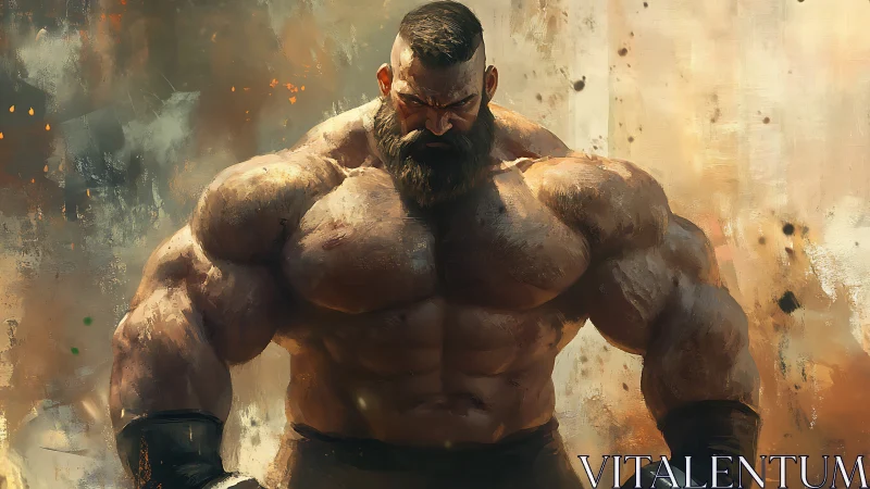 Ironclad titan exhales fury in a storm of flying embers