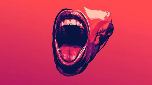 Electric scream unbound in neon gradients of raw emotion.