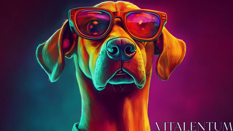 Cool canine in neon shades brings bold color and charm.