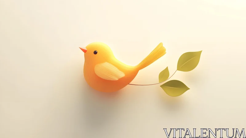 Minimalist yellow bird illustration with soft pastel palette.