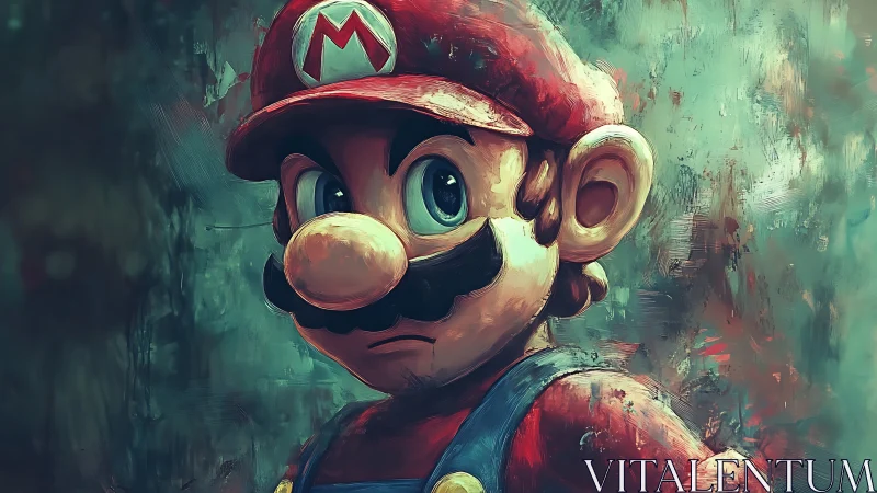 Heroic plumber portrait glowing with bold, playful color.