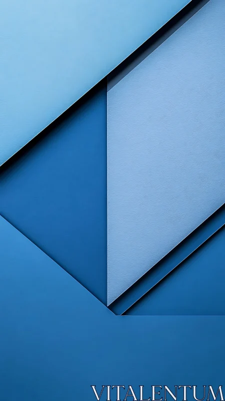 Layered blue geometric planes form angled minimal composition