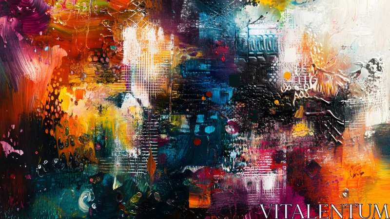 Vibrant Abstract Expressionism Painting with Dynamic Brushstrokes.