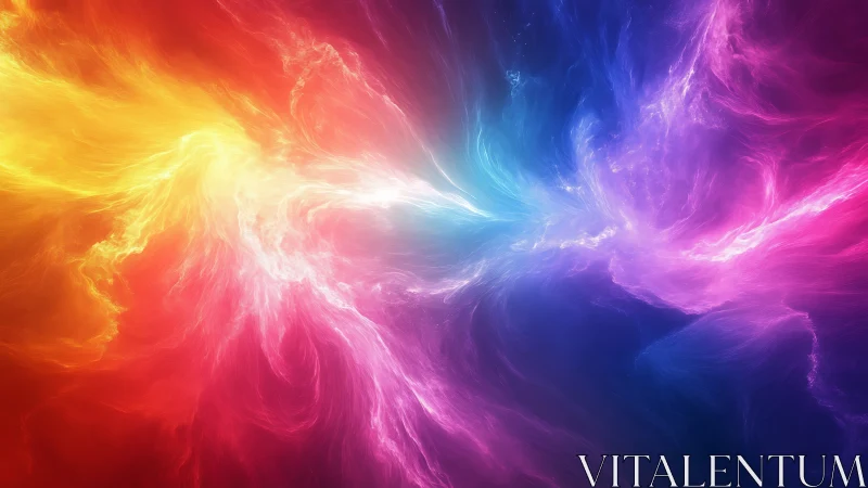 Spectral nebula vortex renders turbulent multi-hue energy flow