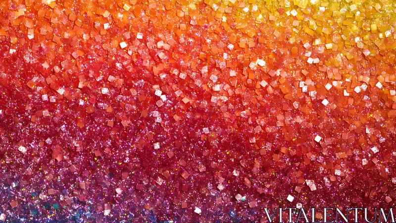Gradient glitter crystals form vivid warm spectrum field.