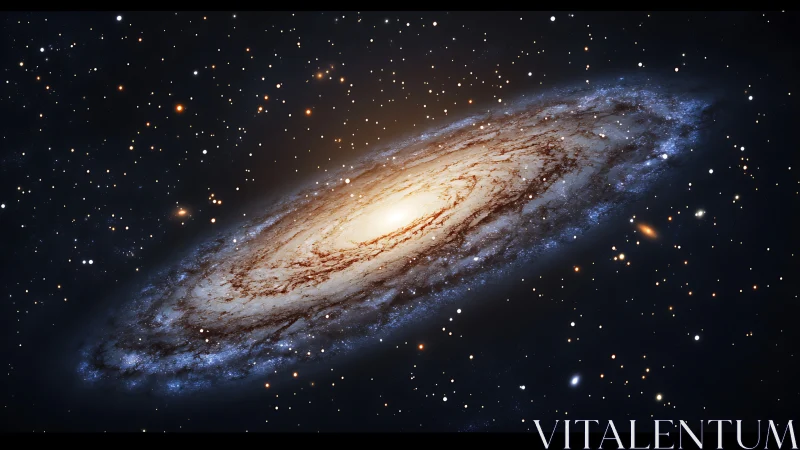 Spiral galaxy core glowing amid dense star field in space.