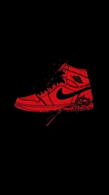 Vector sneaker silhouette with splatter-style deconstruction.