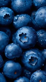 Macro view captures fresh blueberries with cool highlights