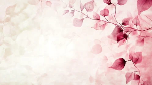 Translucent rose foliage overlay on soft gradient ground.