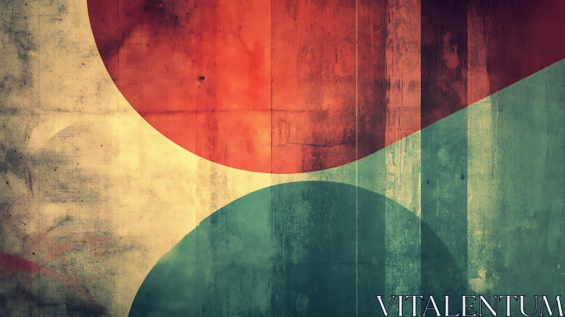 Abstract geometric wall art with vintage textured style.