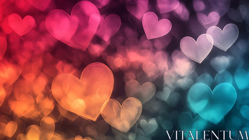 Glowing Hearts Dance Through Soft Light