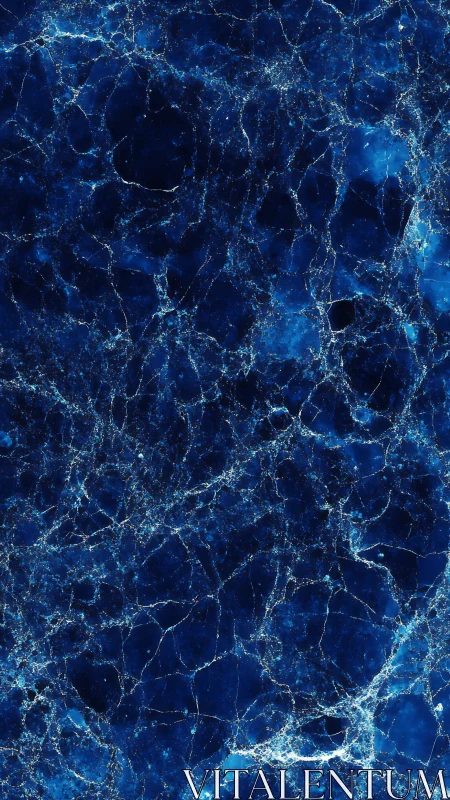 Fractal-inspired deep blue marble texture with luminous veins.