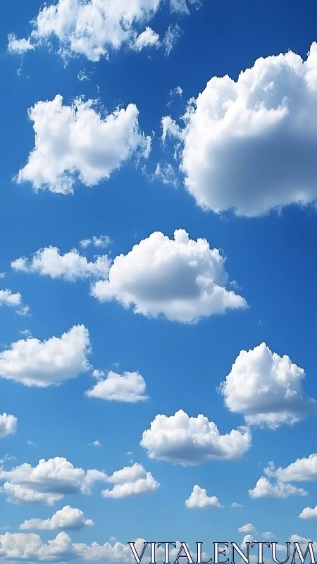 Scattered cumulus clouds extend across a clear blue sky