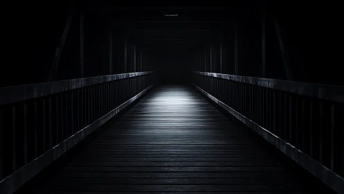 Midnight walkway inhales the light and exhales quiet dread