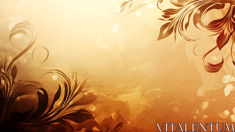 Golden gradient background frames ornate floral swirls