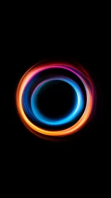Neon energy ring forms vivid circular light trail