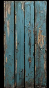 Weathered turquoise wood planks reveal rustic textures.