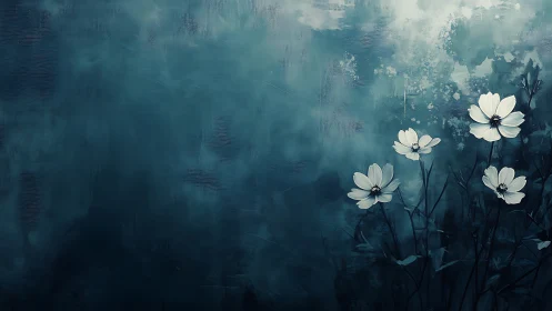 Luminous Blossoms Pierce Twilight Mist.