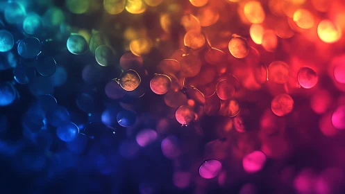 Defocused circular bokeh spheres form dense multicolor gradient field