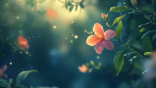 Luminescent Blooms Dance Through Twilight's Enchanted Garden.