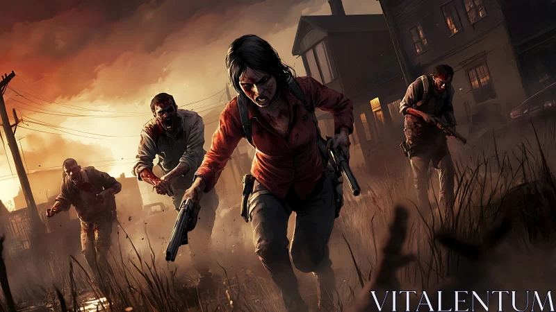 Fierce survivor races through a burning, zombie-filled night.